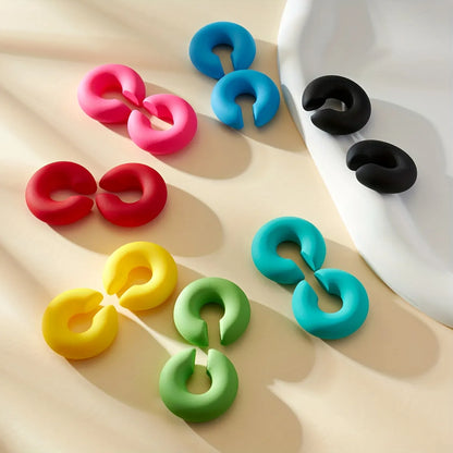 1 Pair Cute Sweet Simple Style Semicircle Solid Color Arylic Ear Cuffs