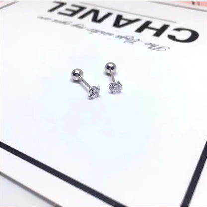 1 Pair Cute Sweet Solid Color Plating Inlay Copper Zircon Ear Studs