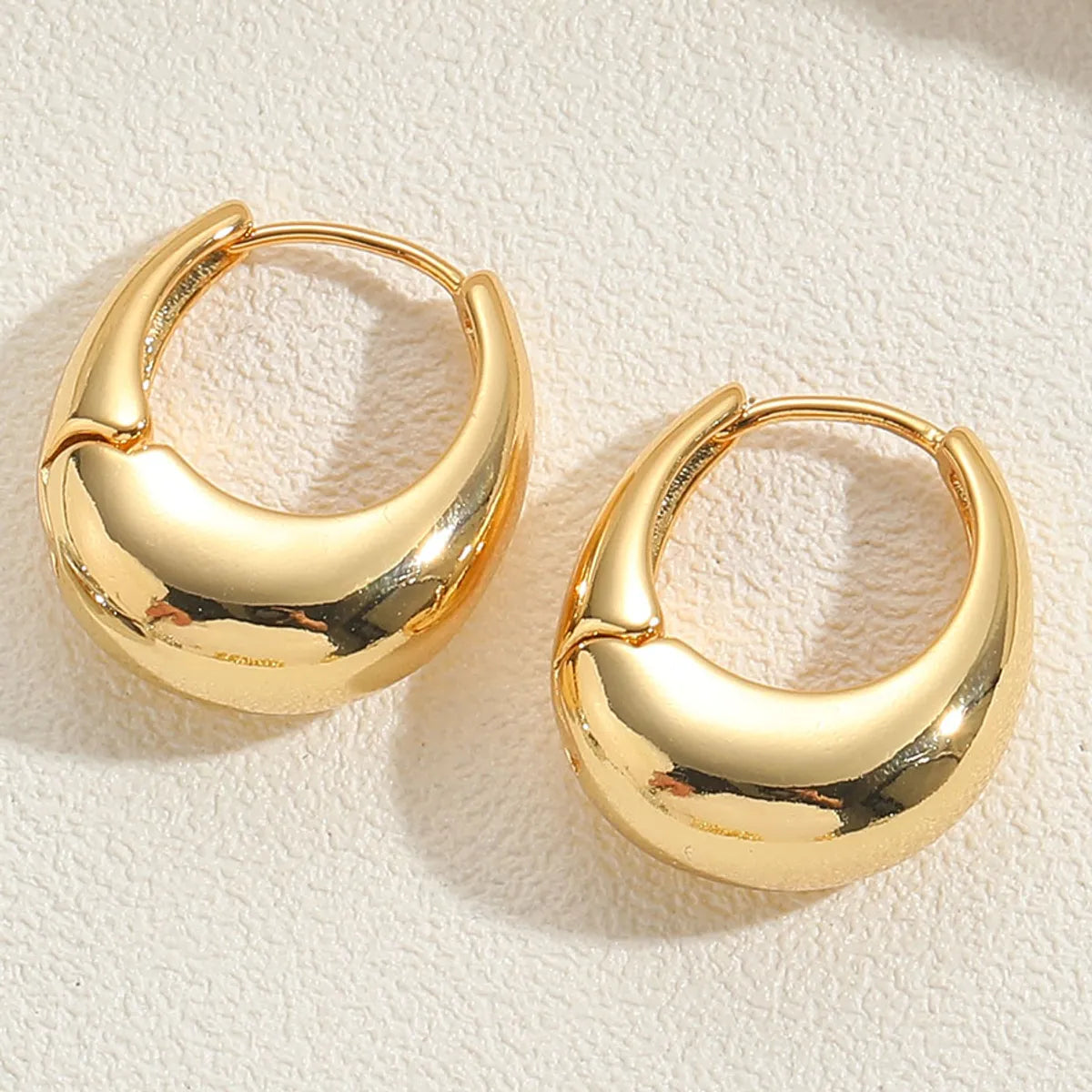 1 Pair Cute Sweet U Shape Plating Inlay Metal Copper Zircon 14k Gold Plated White Gold Plated Ear Studs