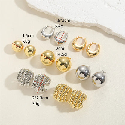 1 Pair Cute Sweet U Shape Plating Inlay Metal Copper Zircon 14k Gold Plated White Gold Plated Ear Studs