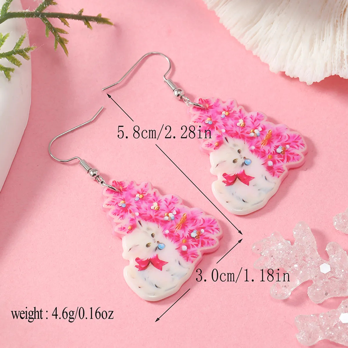 1 Pair Cute Vacation Cat Arylic Drop Earrings