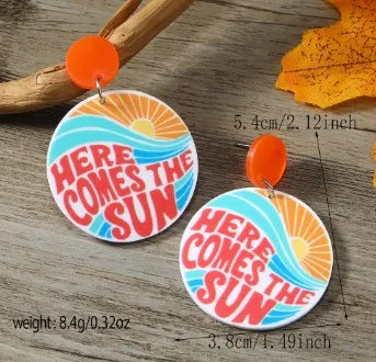 1 Pair Cute Vacation Coconut Tree Painted Arylic Drop Earrings