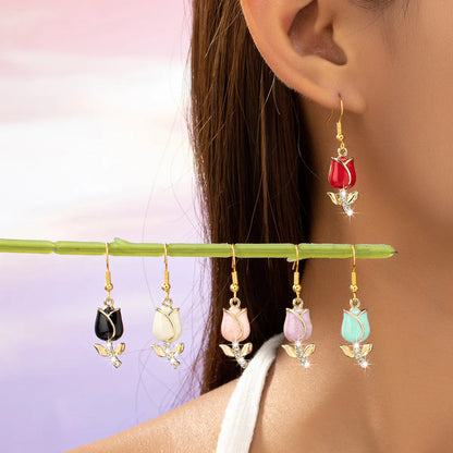 1 Pair Cute Vacation Flower Zinc Alloy Drop Earrings