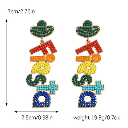 1 Pair Cute Vintage Style Letter Plating Alloy Seed Bead Gold Plated Silver Plated Drop Earrings