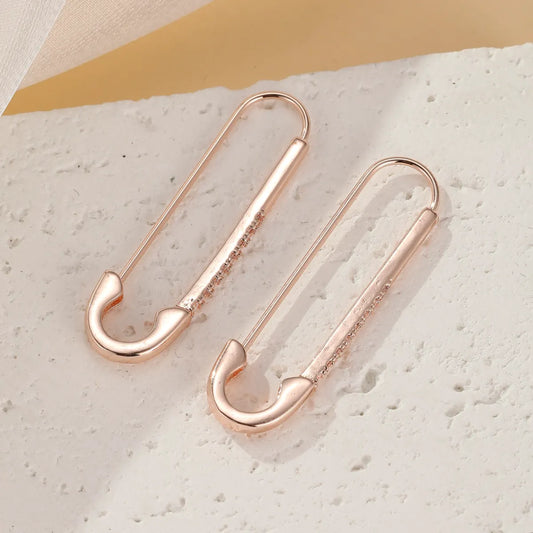 1 Pair Cute Vintage Style Simple Style Paper Clip Inlay Copper Zircon Earrings