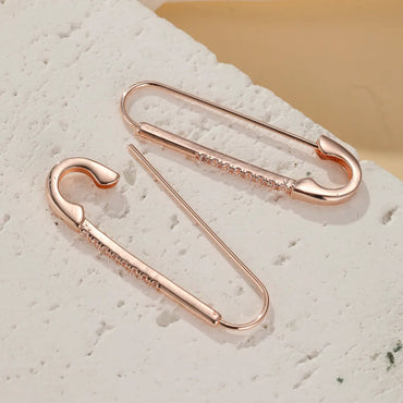 1 Pair Cute Vintage Style Simple Style Paper Clip Inlay Copper Zircon Earrings