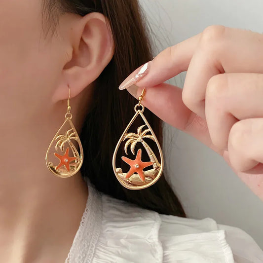 1 Pair Cute Water Droplets Enamel Alloy Drop Earrings