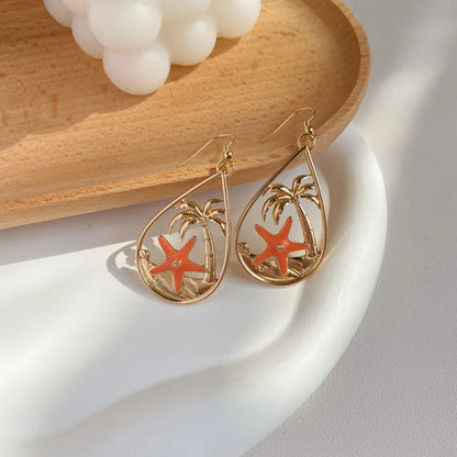 1 Pair Cute Water Droplets Enamel Alloy Drop Earrings