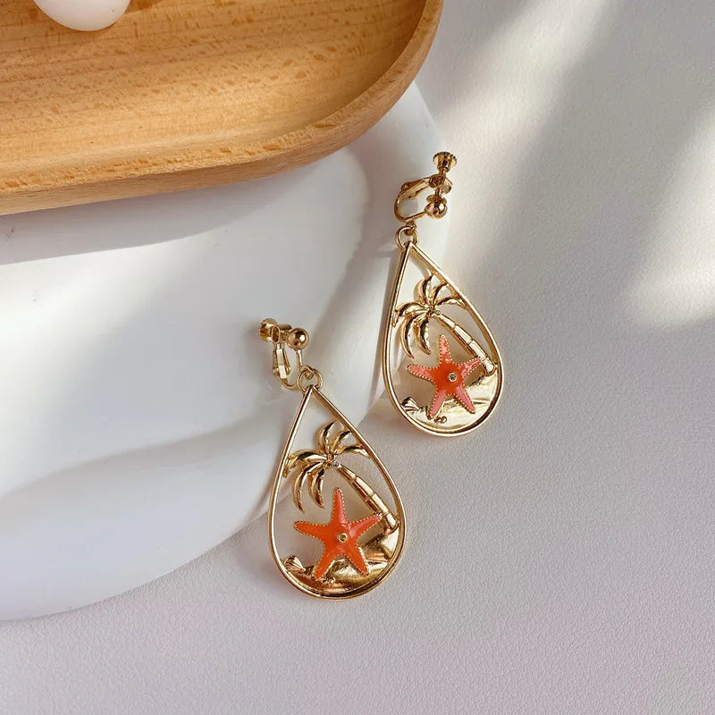 1 Pair Cute Water Droplets Enamel Alloy Drop Earrings