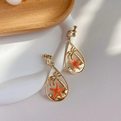 1 Pair Cute Water Droplets Enamel Alloy Drop Earrings