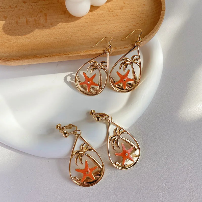 1 Pair Cute Water Droplets Enamel Alloy Drop Earrings