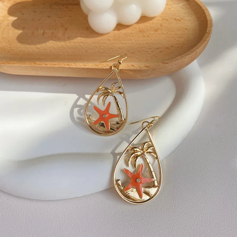 1 Pair Cute Water Droplets Enamel Alloy Drop Earrings