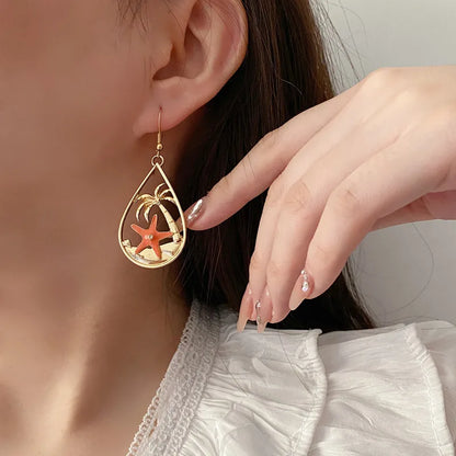 1 Pair Cute Water Droplets Enamel Alloy Drop Earrings