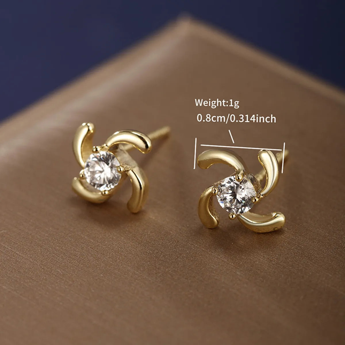 1 Pair Cute Xuping Simple Style Heart Shape Windmill Bird Plating Inlay Alloy Copper Alloy Artificial Gemstones 14k Gold Plated Ear Studs