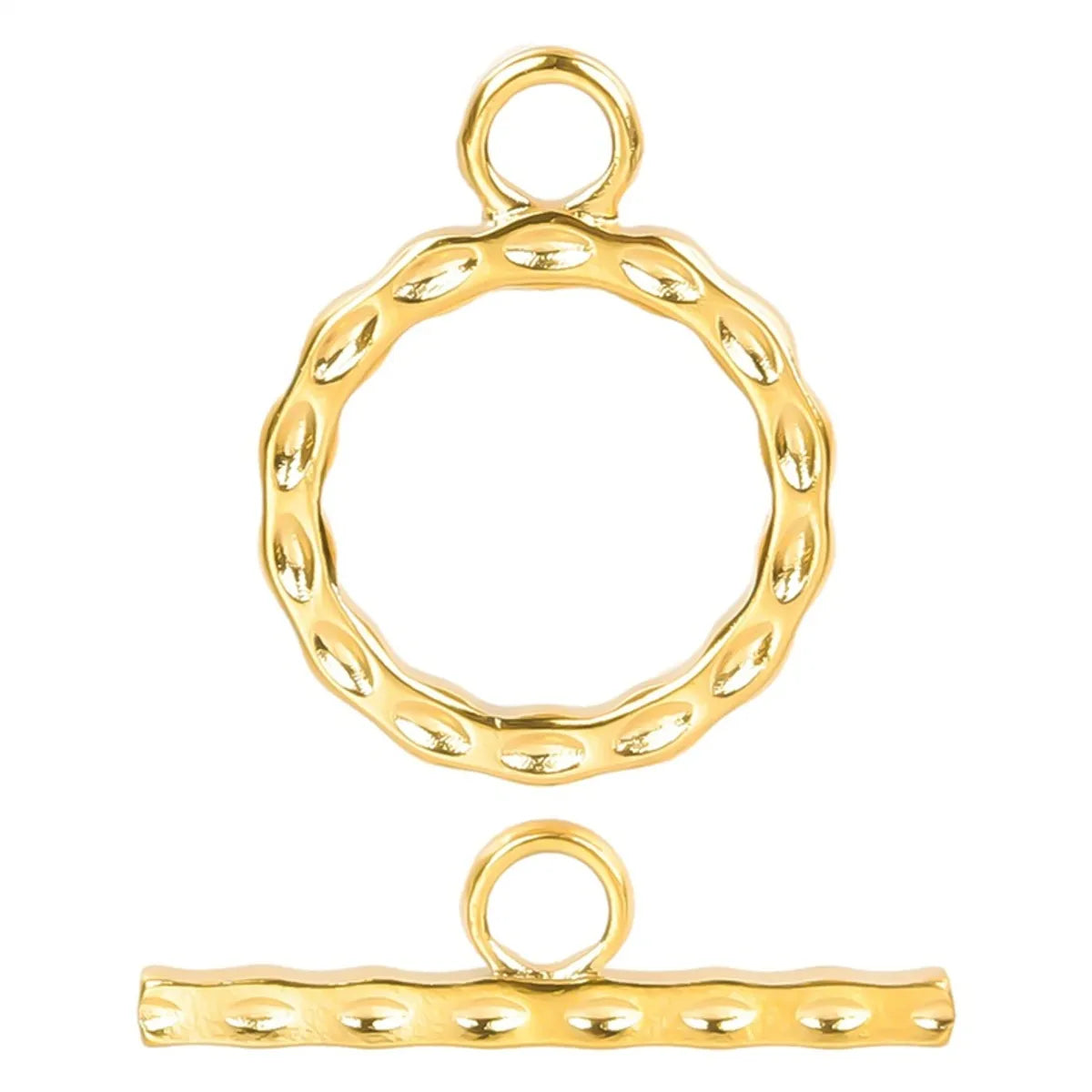 1 Pair Diameter 10mm 304 Stainless Steel 18K Gold Plated Round OT Buckle Pendant