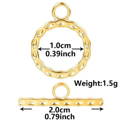 1 Pair Diameter 10mm 304 Stainless Steel 18K Gold Plated Round OT Buckle Pendant