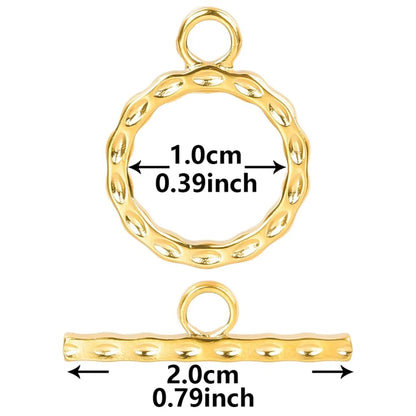 1 Pair Diameter 10mm 304 Stainless Steel 18K Gold Plated Round OT Buckle Pendant