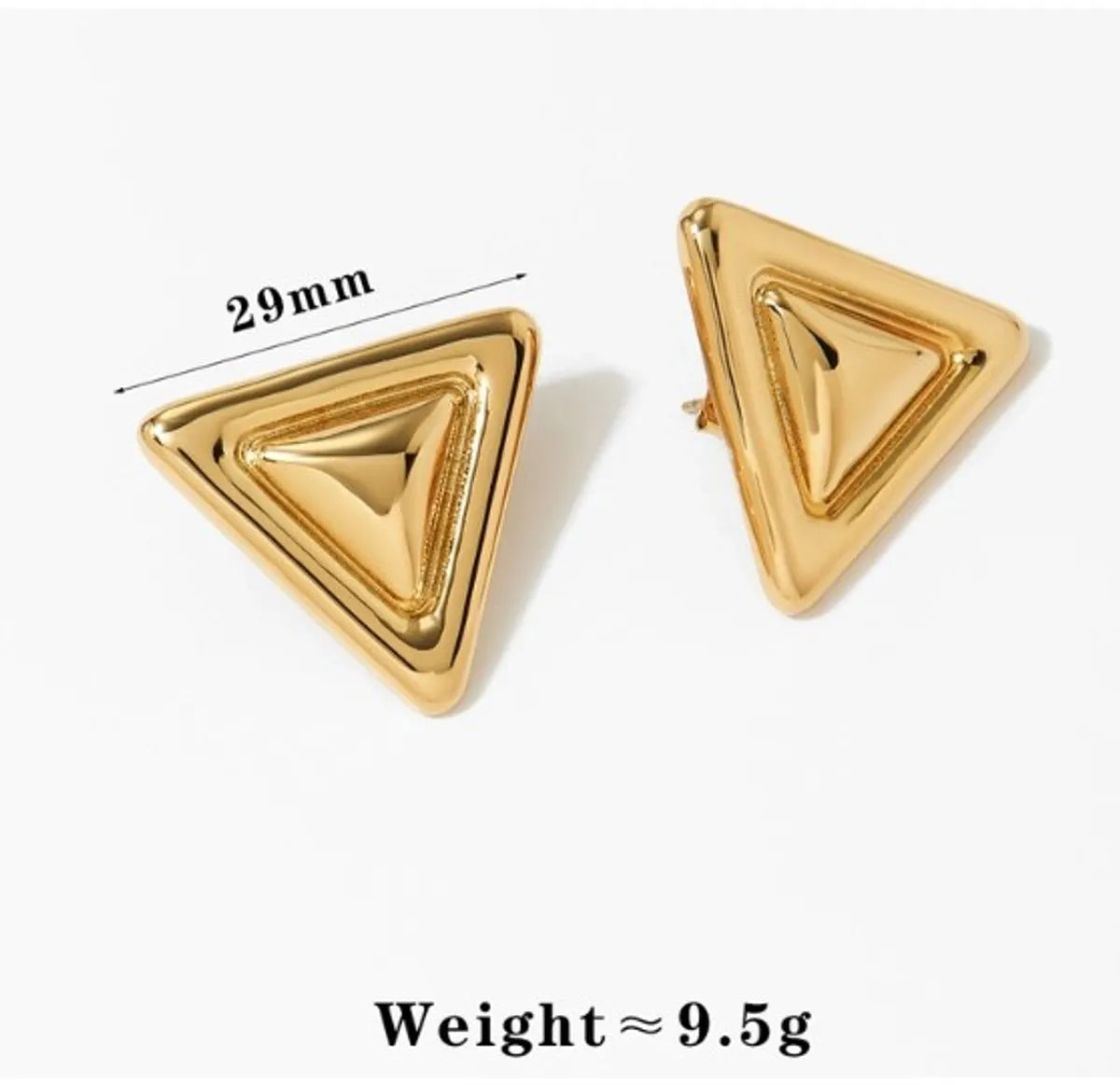 1 Pair Elegant Artistic Triangle Pentagram Heart Shape 304 Stainless Steel 16K Gold Plated White Gold Plated Gold Plated Ear Studs