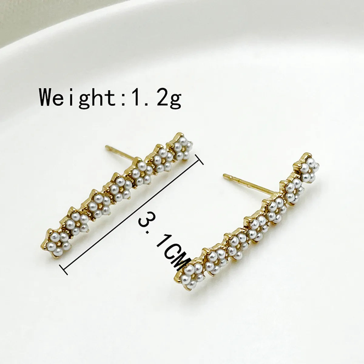 1 Pair Elegant Baroque Style Classic Style Flower Plating Inlay Stainless Steel Pearl Gold Plated Ear Studs