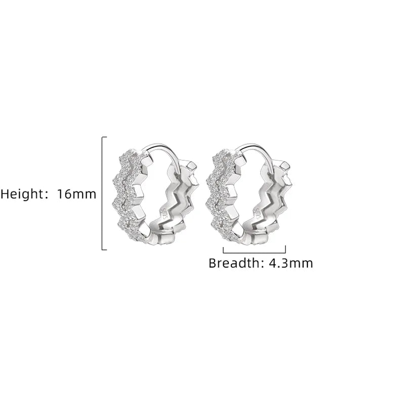 1 Pair Elegant Basic Classic Style Round Polishing Plating Inlay Sterling Silver Zircon White Gold Plated Earrings