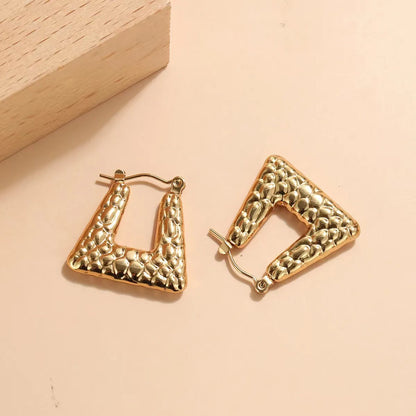 1 Pair Elegant Basic Modern Style Polka Dots Stainless Steel Gold Plated Earrings