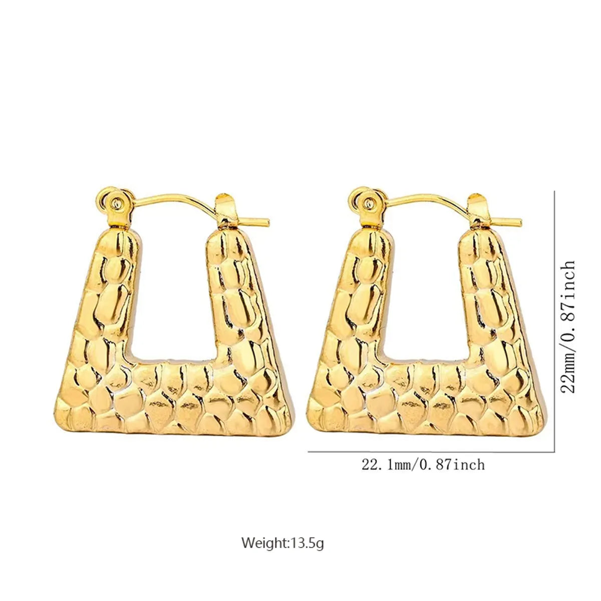 1 Pair Elegant Basic Modern Style Polka Dots Stainless Steel Gold Plated Earrings