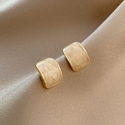 1 Pair Elegant Basic Simple Style Geometric Enamel Alloy Ear Studs