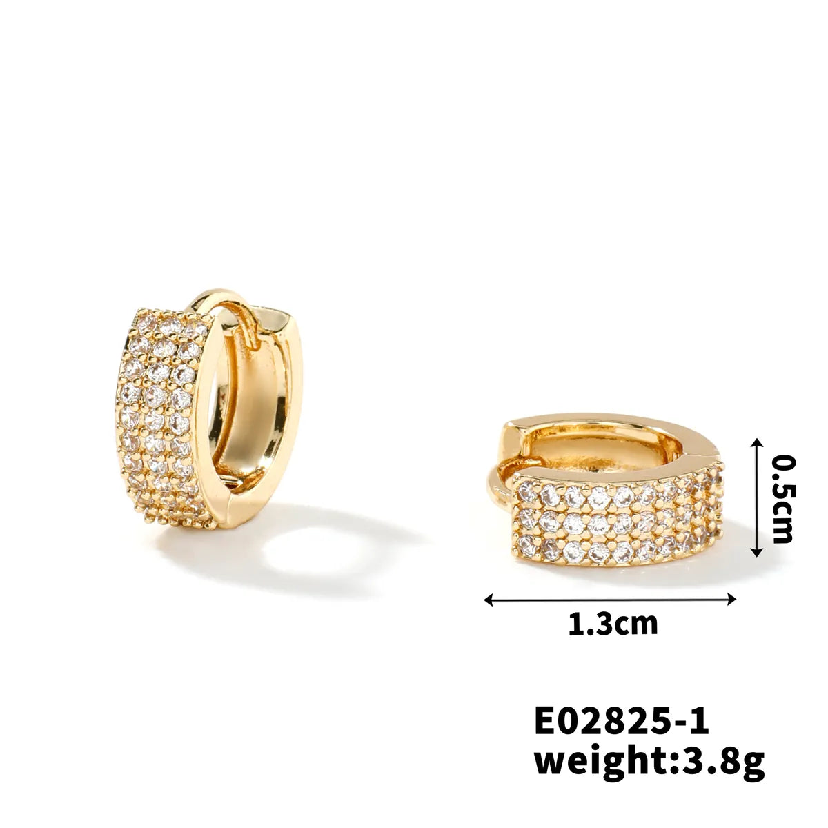 1 Pair Elegant Basic Streetwear Round Inlay Copper Zircon K Gold Plated Rhodium Plated Earrings