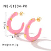 1 Pair Elegant Beach C Shape Heart Shape Plating 304 Stainless Steel 18K Gold Plated Ear Studs