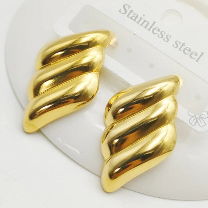 1 Pair Elegant Bow Knot 304 Stainless Steel 18K Gold Plated Ear Studs