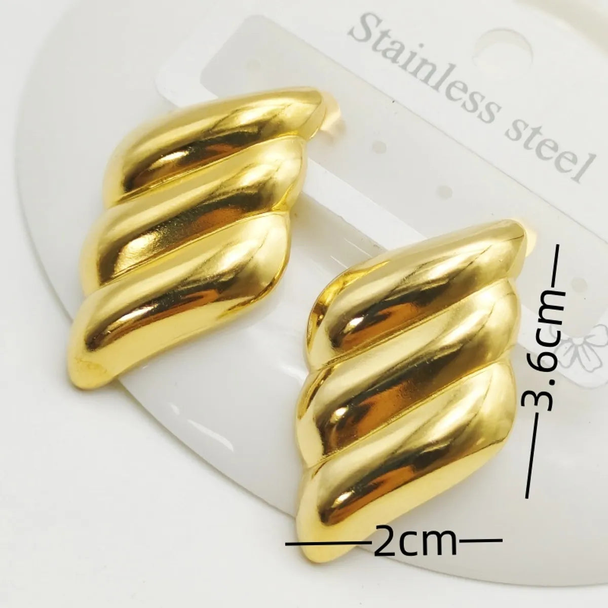 1 Pair Elegant Bow Knot 304 Stainless Steel 18K Gold Plated Ear Studs