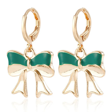 1 Pair Elegant Bow Knot Alloy Drop Earrings