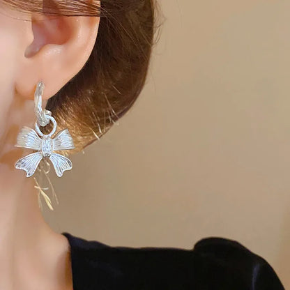 1 Pair Elegant Bow Knot Alloy Drop Earrings