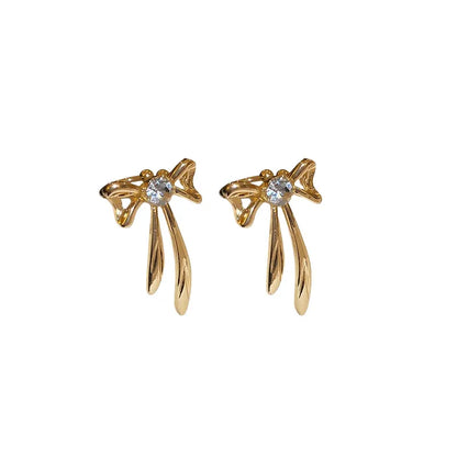 1 Pair Elegant Bow Knot Alloy Ear Studs