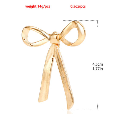 1 Pair Elegant Bow Knot Alloy Plastic Ear Studs