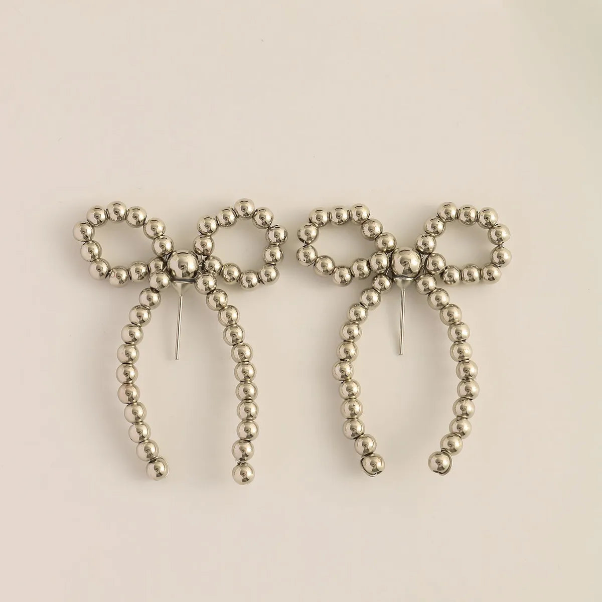 1 Pair Elegant Bow Knot Beaded Plating Artificial Pearl Alloy Ear Studs