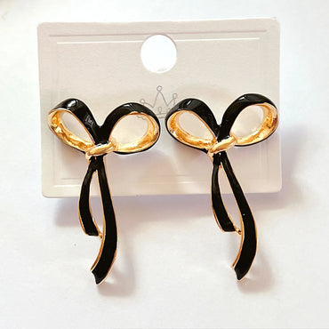 1 Pair Elegant Bow Knot Plating Alloy Ear Studs