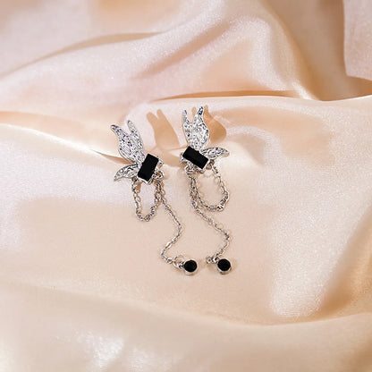 1 Pair Elegant Butterfly Alloy Drop Earrings