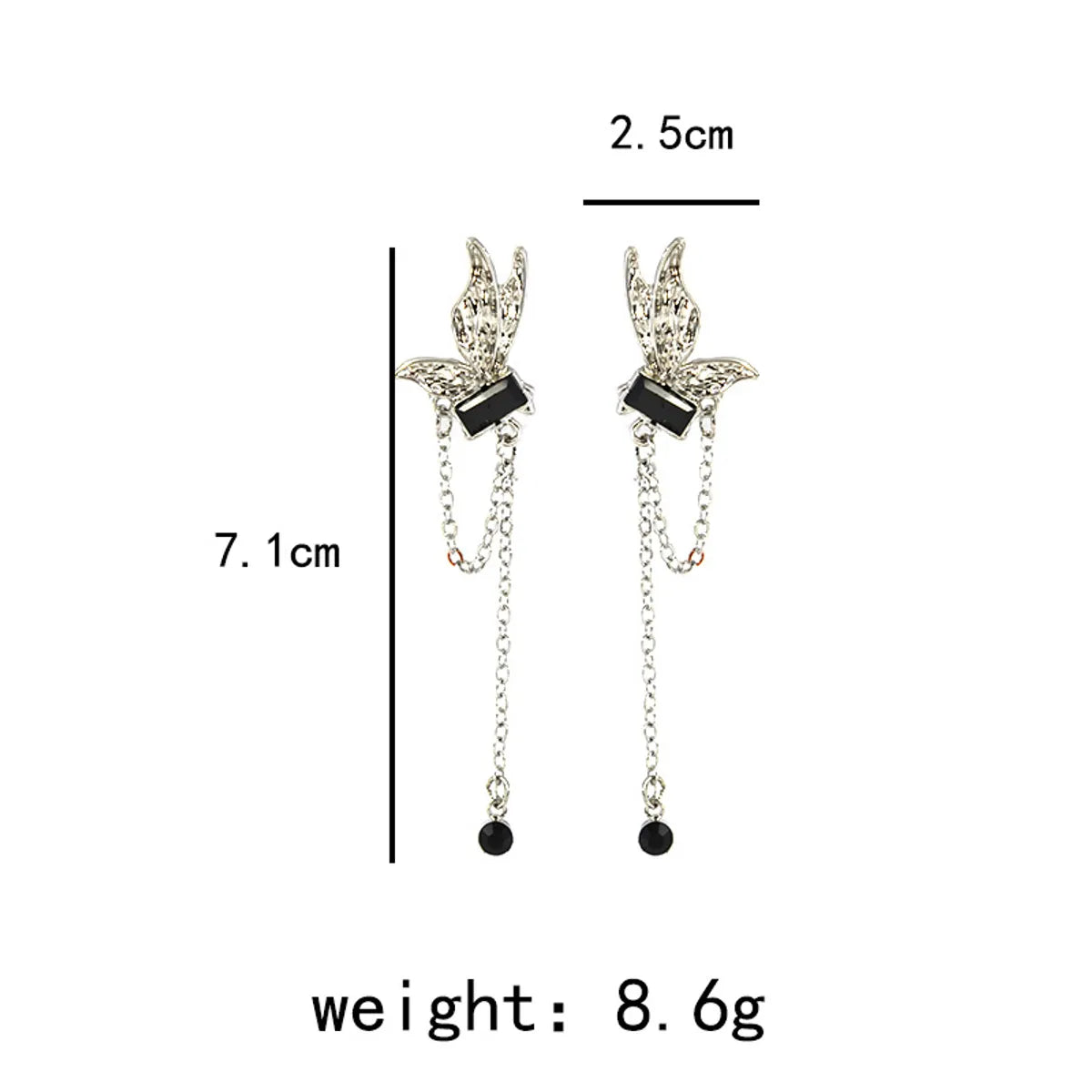 1 Pair Elegant Butterfly Alloy Drop Earrings