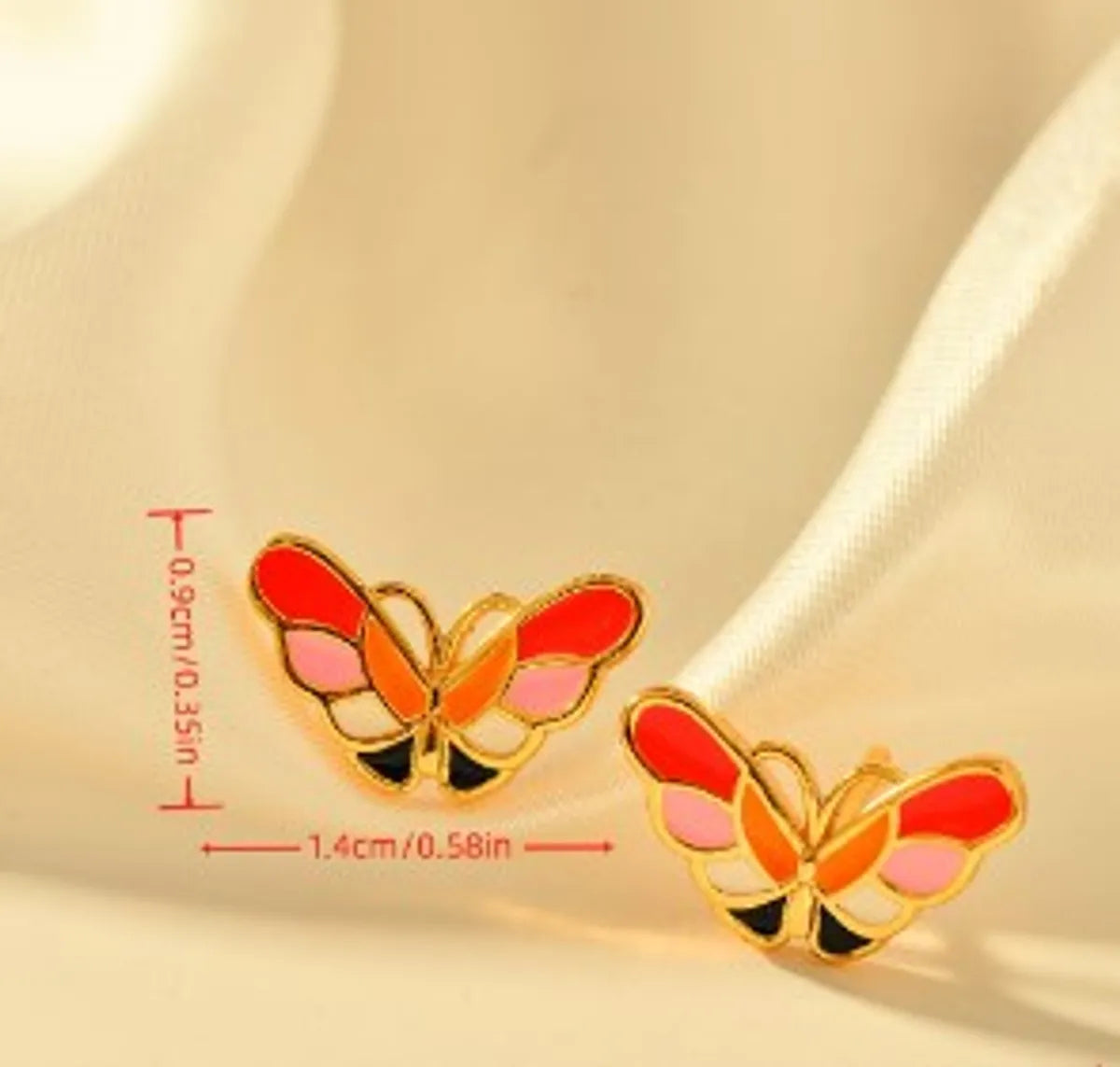 1 Pair Elegant Butterfly Copper Ear Studs