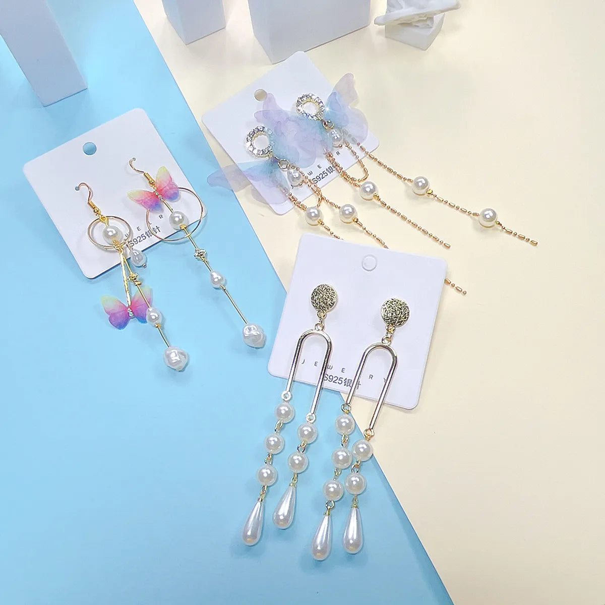 1 Pair Elegant Butterfly Plating Alloy Drop Earrings