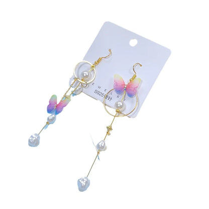 1 Pair Elegant Butterfly Plating Alloy Drop Earrings