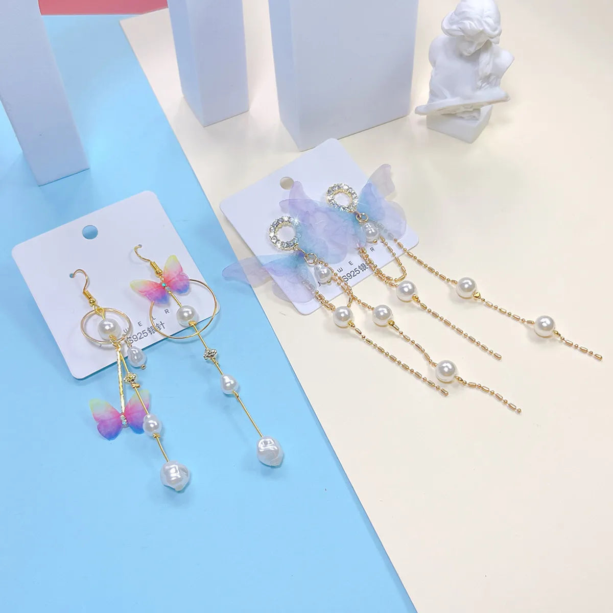 1 Pair Elegant Butterfly Plating Alloy Drop Earrings