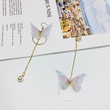 1 Pair Elegant Butterfly Plating Metal Drop Earrings