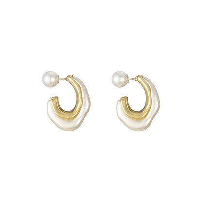 1 Pair Elegant C Shape Arylic Ear Studs