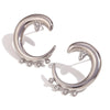 1 Pair Elegant C Shape Water Droplets Heart Shape 304 Stainless Steel Ear Studs