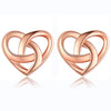 1 Pair Elegant Celtic Knot Heart Shape Sterling Silver Ear Studs