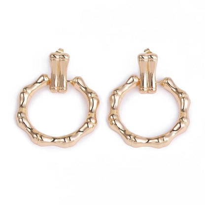 1 Pair Elegant Circle Plating Copper 18k Gold Plated Earrings