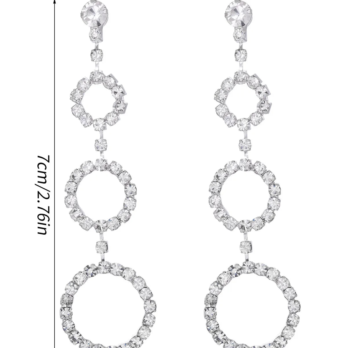 1 Pair Elegant Circle Plating Inlay Artificial Crystal Zircon Drop Earrings