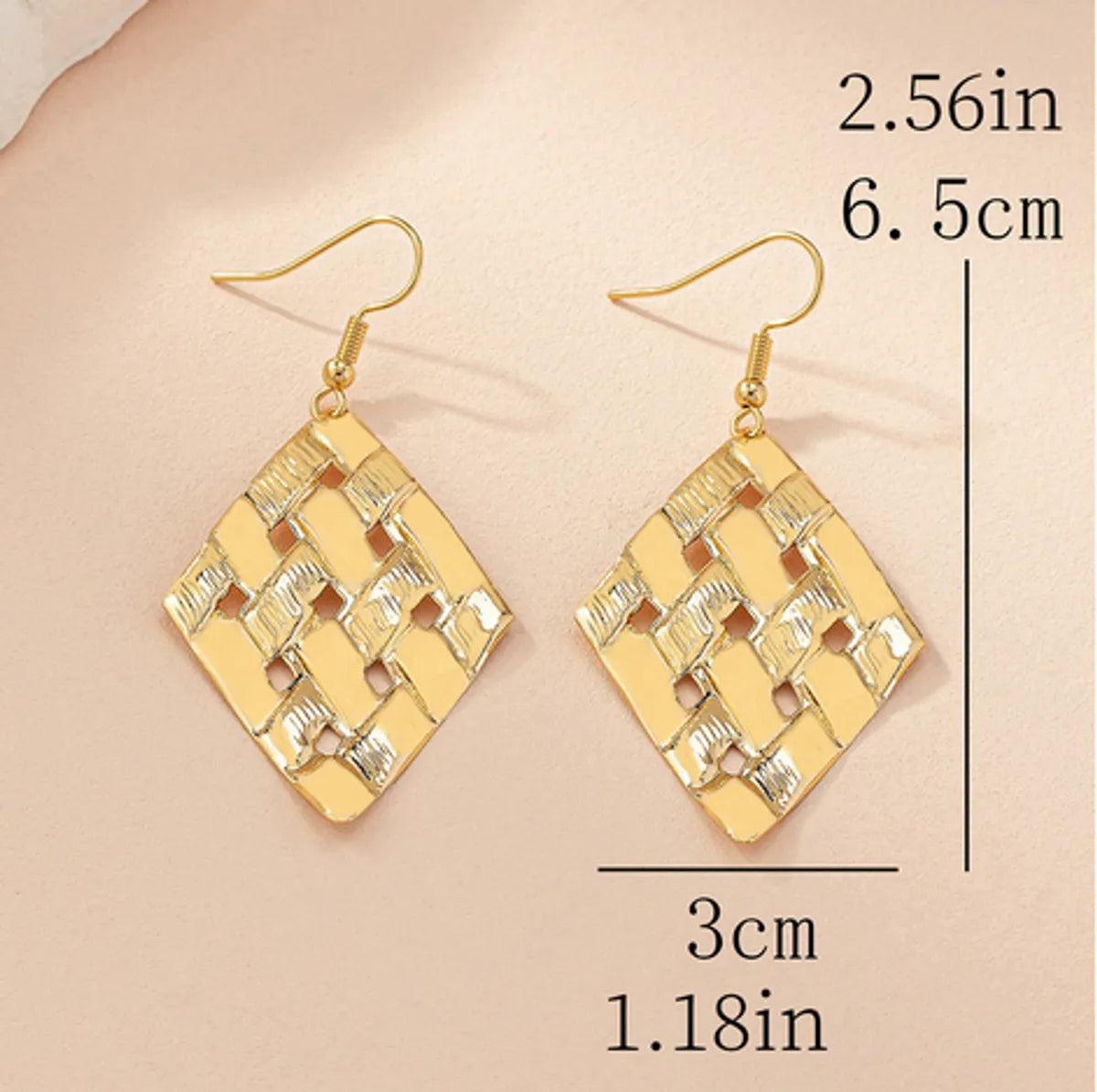 1 Pair Elegant Classic Style Argyle Iron Drop Earrings